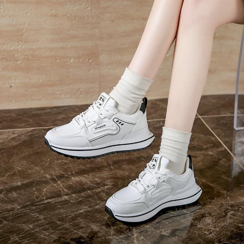 Taizhou Rubber Sole White Sneakers Women's Spring New Platform Running Shoes College Style Fashion