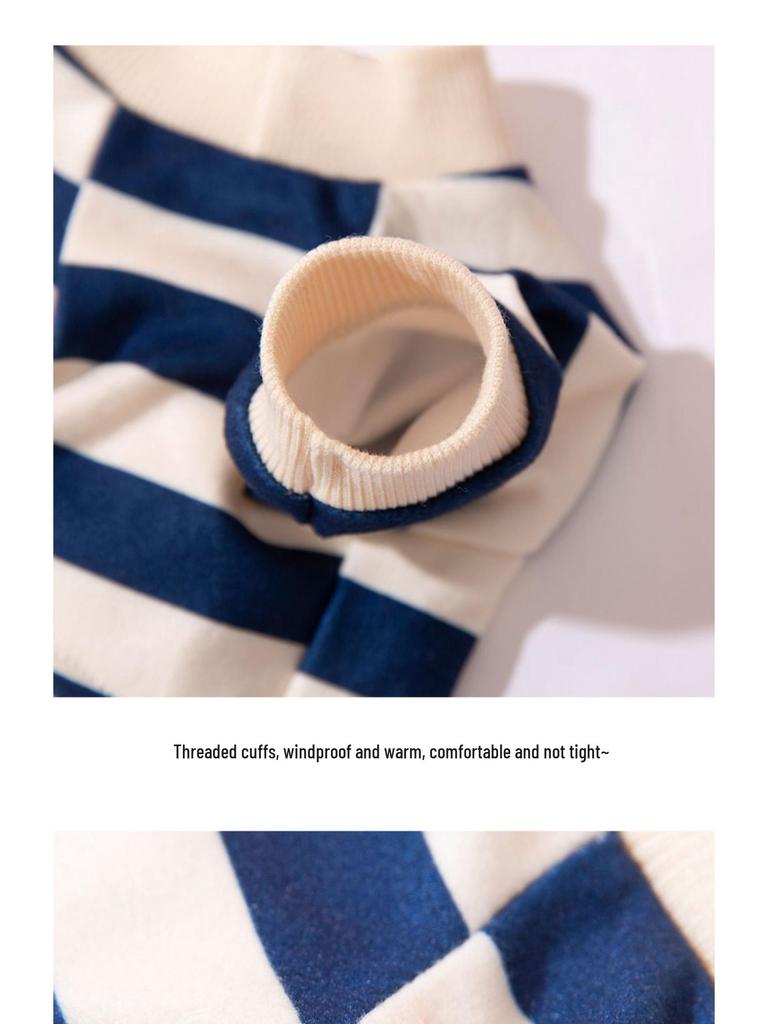 Spring/Summer Striped 3D Bear Four-Legged Pet Outfit for Dogs and Cats