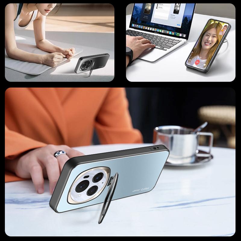For Honor Magic6 Pro 5G Case with Lens Kickstand Shockproof PC+TPU Phone Cover