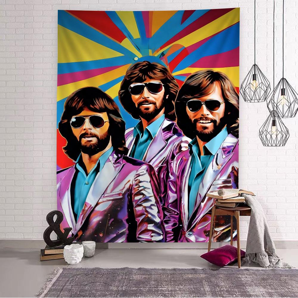 Bee Gees Band Appeso Arazzo Boemo Appeso Tarocchi Tappeti da Parete Hippie Appeso a Parete per Dormitorio Decorazioni per la Casa