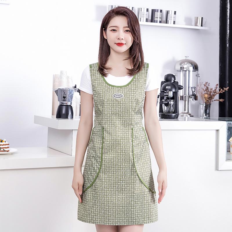 2024 Waterproof Oil-Proof Cooking Apron: Summer Thin Style, Cape Design, Large Pocket for Home Kitchen Use