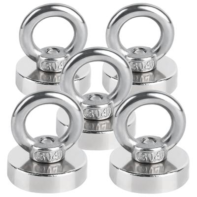 5 Strong Magnetic 25mm Magnetic 25kg Vertical Load Super Strong Neodymium Suitable for Outdoor Wall Bathroom Hooks, Diameter, Heavy-Duty Hooks,