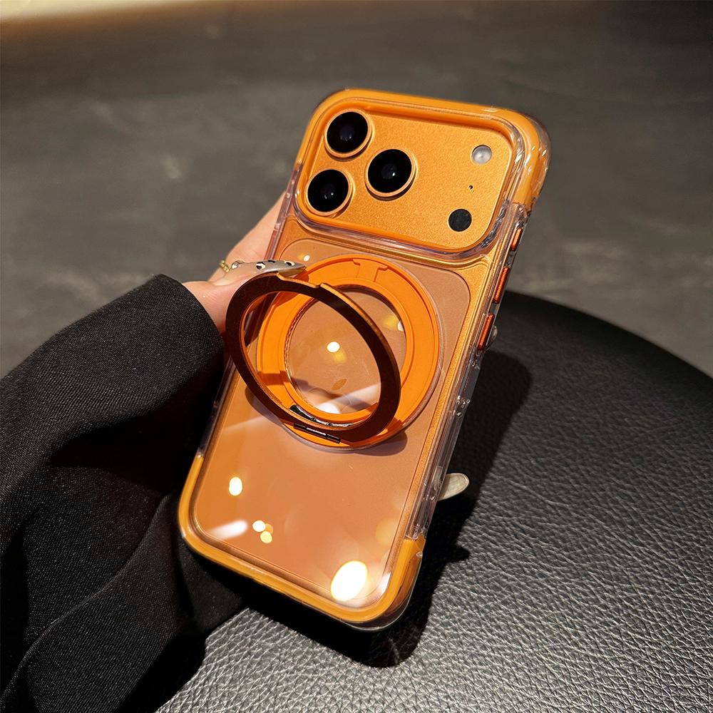 Airbag Transparent 360 Degree Rotating Bracket For Case For For Iphone 17 16 1 Pro Max Magnetic Charge Shockproof Cover