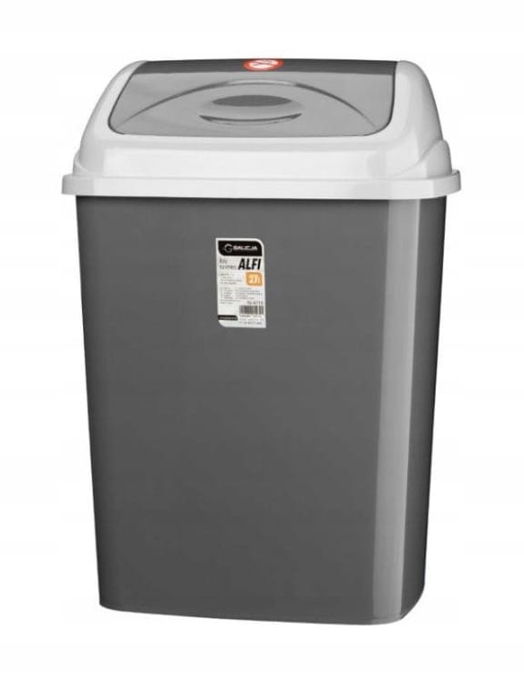Large Gray Plastic Tilting Waste Bin 27L