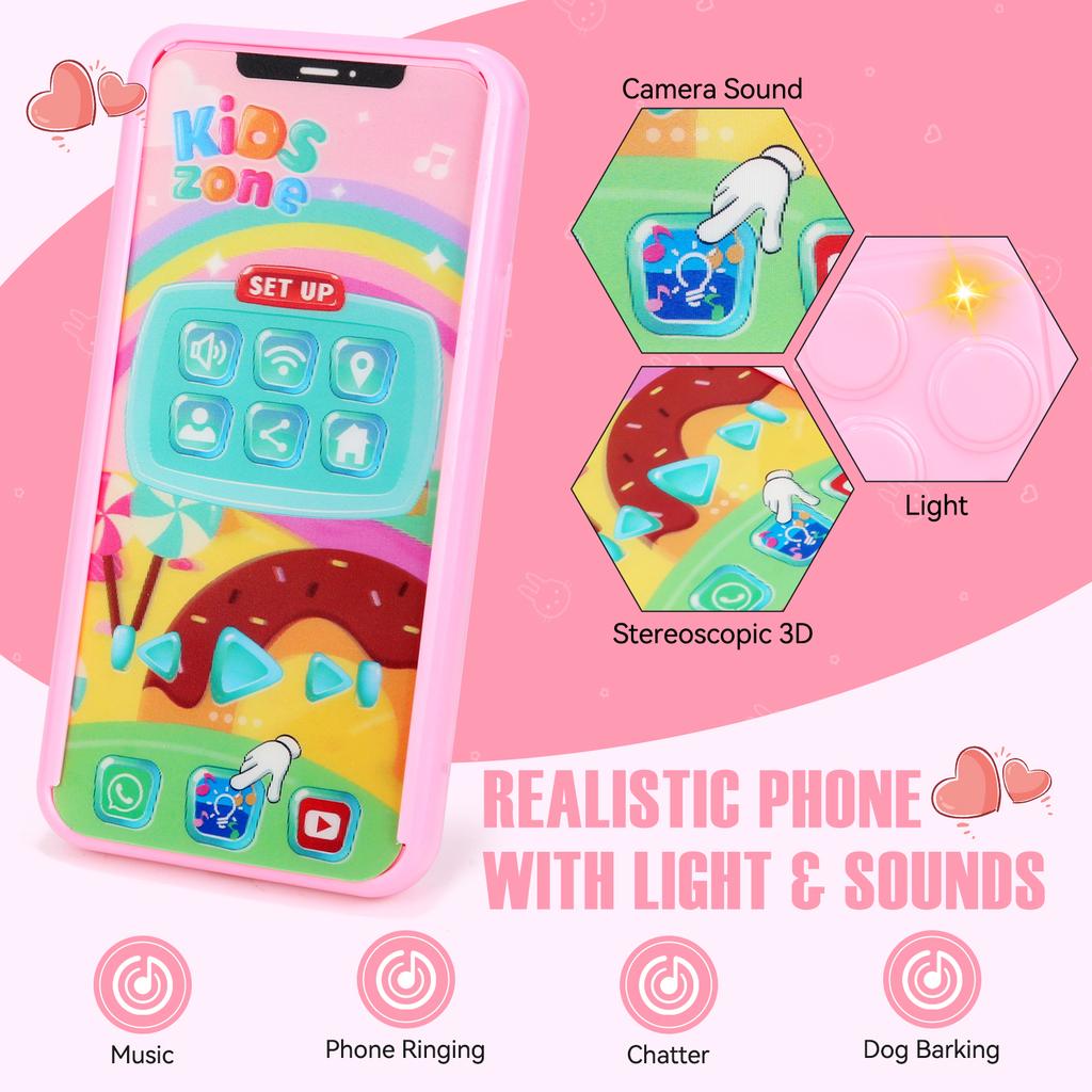 Girls Pretend Play Purse Toy Set | Kids Makeup, Wallet, Phone, Sunglasses & Accessories | Princess Role Play Handbag Gift