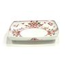 Arita ware square plate, hand-painted Denpeigama Mingli red-painted square plate, approximately 17cm