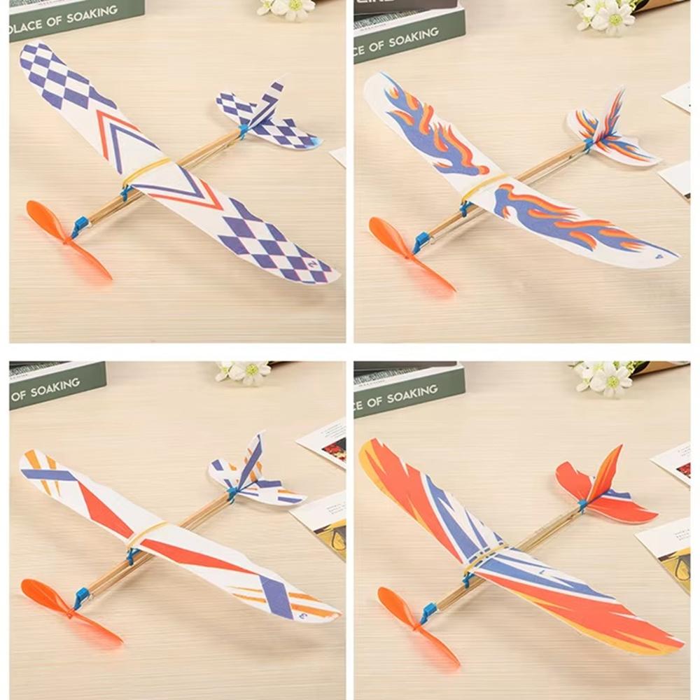 Rubber Band Powered Airplane Glider - Foam Toy Planes for Kids Outdoor Flying Toys, Birthday Party Favors, STEM Educational Gift
