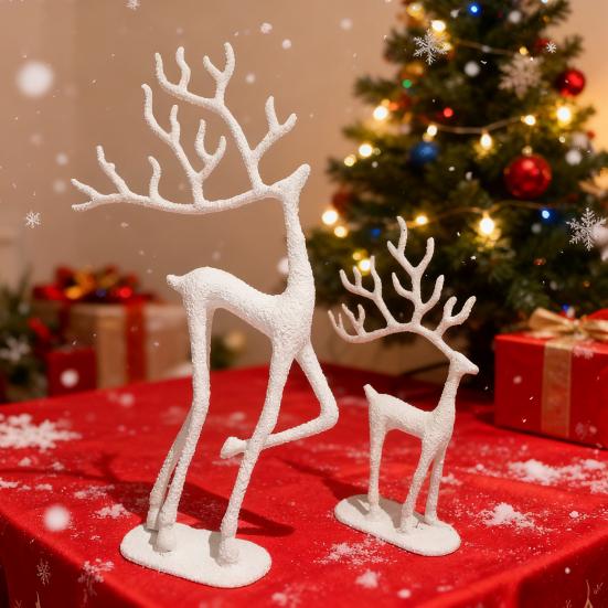Yousheng Christmas Reindeer Statue Minimalist Artistic Deer Figurine Metal Animal Sculpture Home Office Desktop Decoration Ornament