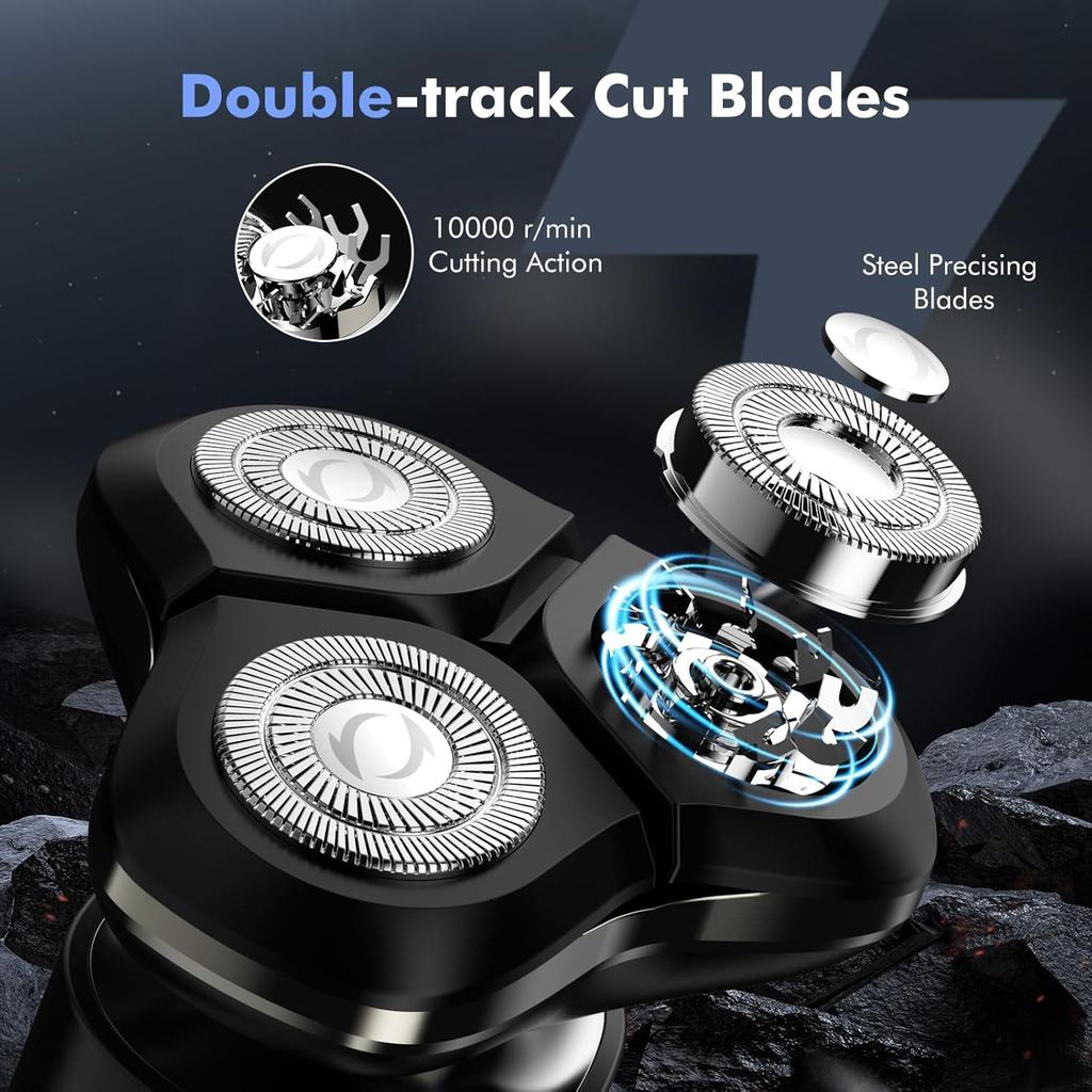 Electric Shavers,  Waterproof Wet/Dry  Shaver, Smart LED Display & All-in-One Char