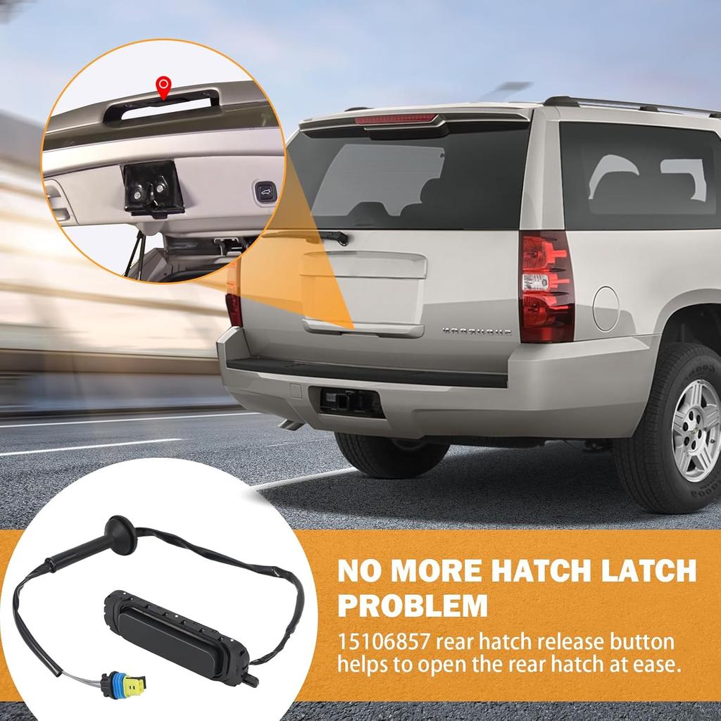 15106857 Hatch Button Trunk Latch For 2007-2014 Chevrolet Suburban 1500 2500 Tahoe Cadillac Escalade ESV GMC Yukon XL Replace Part # 901-156 Rear