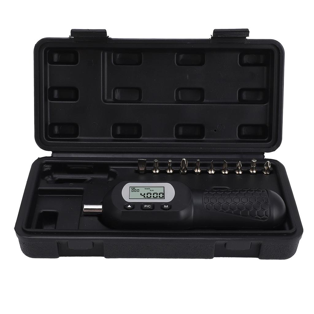 Adjustable Torsion Screwdriver 0.4-4Nm Range 1/4 Inch Drive 4 Units Backlit LCD Digital Torsion Driv
