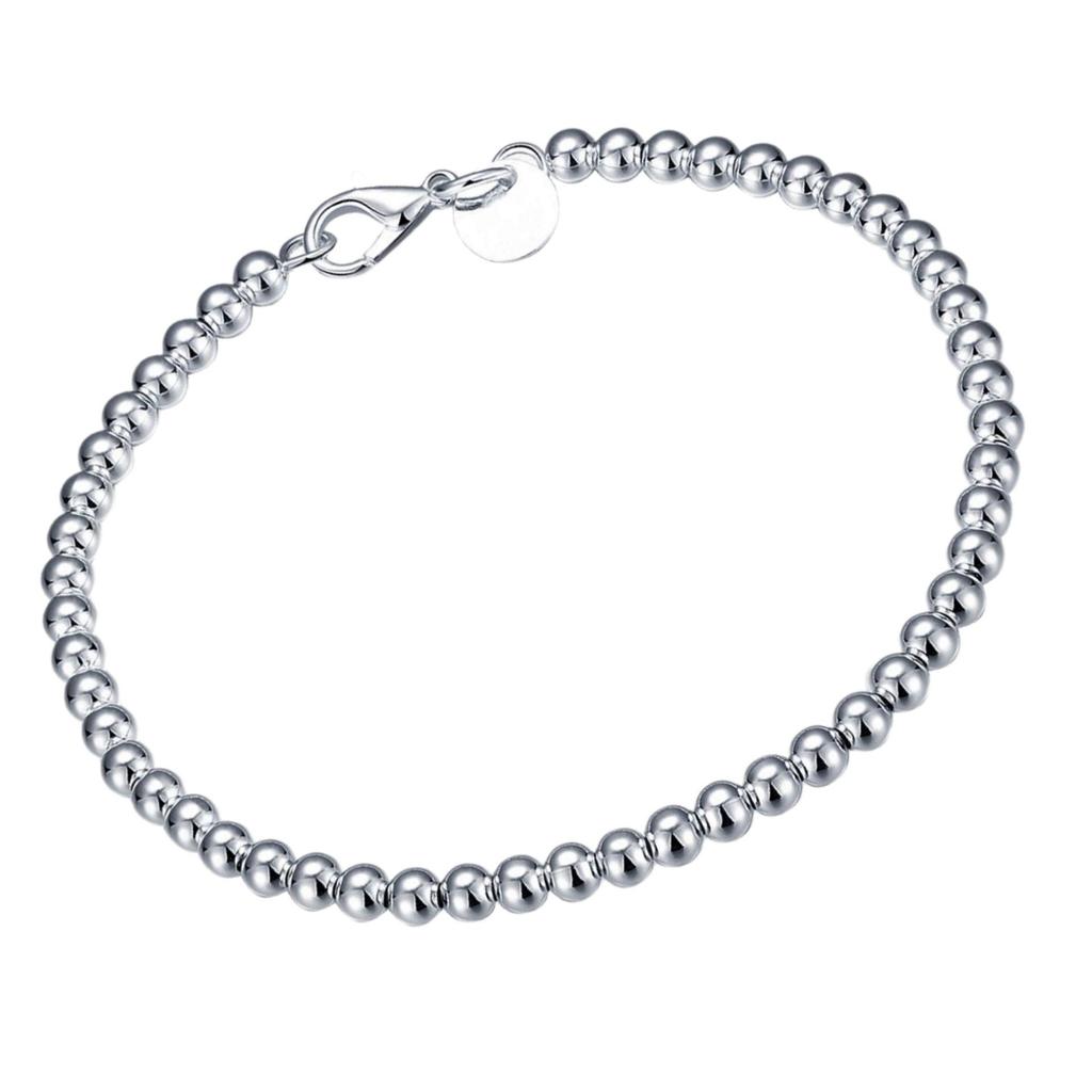 Silver Plated 4M Hollow Bead Bracelet - European & American Style Korean Fashion Bracelet