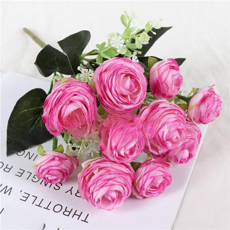 Artificial Rose Bouquet Silk Flower Home Decor For Living Room And Office