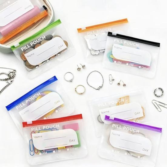 Waterproof Pill Bag Set Travel Medicine Pill Organizer Storage Clip with Zipper Box for Outdoor Travel