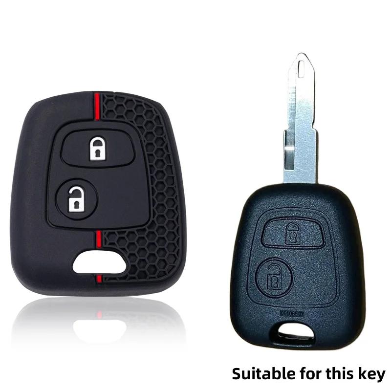 Silicone Car 2 Button Key Cover Case for Peugeot 106 107 206 207 307 Citroen C1 C2 C3 C4 XSARA PICASSO for Toyota AYGO Protector