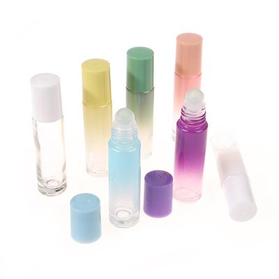 10Ml Thick Glass Roll On Bottles Gradient Color Empty Bottle Roller Ball Bottle For Essential Oil Travel Kit Perfume Bottle