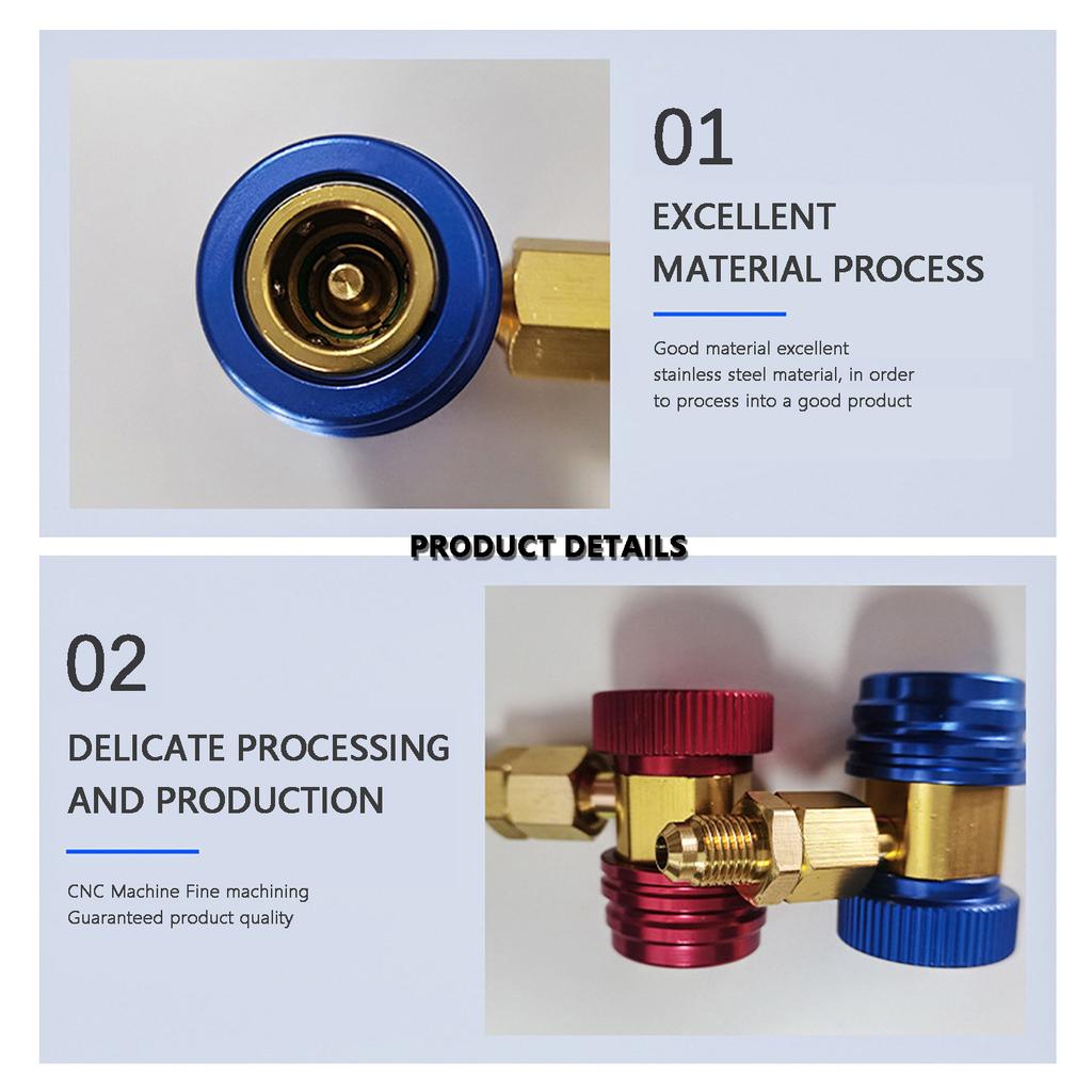 NEW R134A Freon H/L Auto Car Quick Coupler Connector Adapters For Air Conditioning Refrigerant Adjustable Manifold Gauge Set