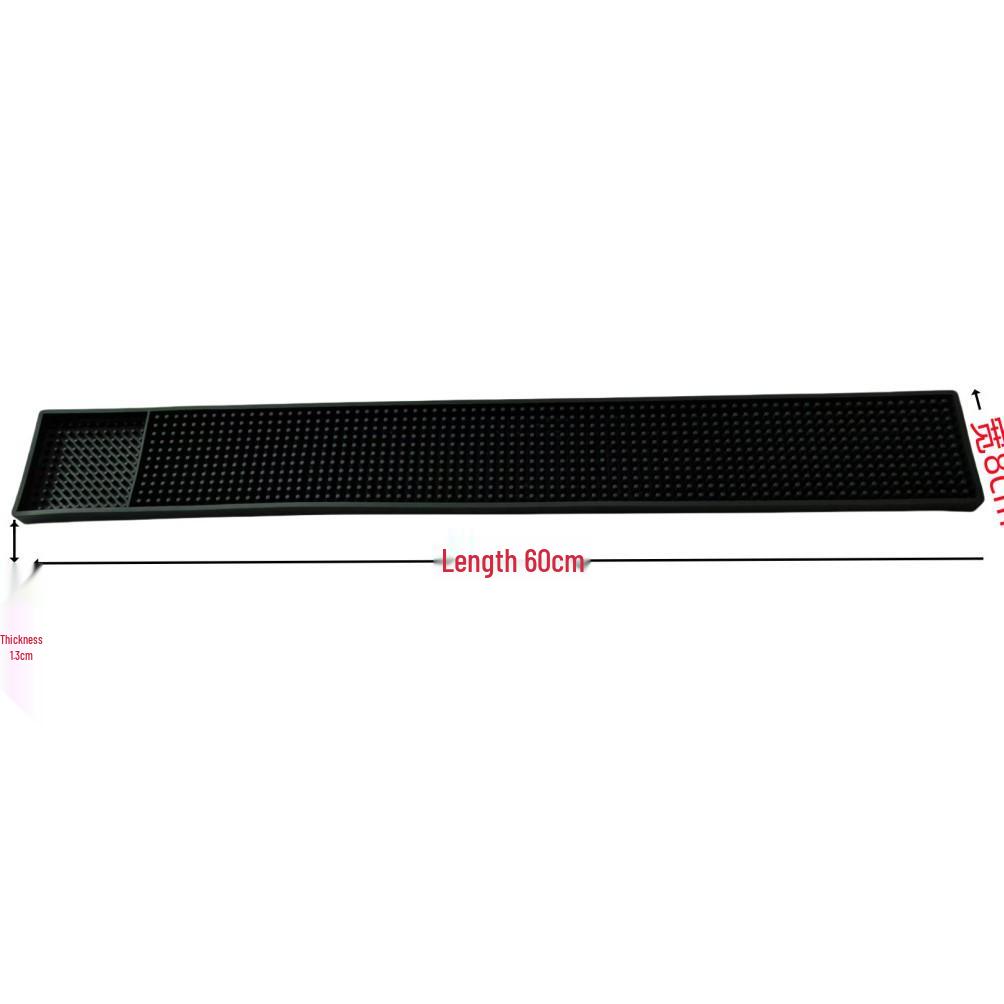 Black Non-slip Heat-insulating Rubber Bar Mat and Teaware Drainer Coaster