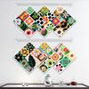 6PCS Cleaning Dishcloths Reusable Kitchen Dish Towels Retro Memphis Style Floral Cloth Absorbent Lint Free Dishcloth Washable Duster Rags Tea Towels