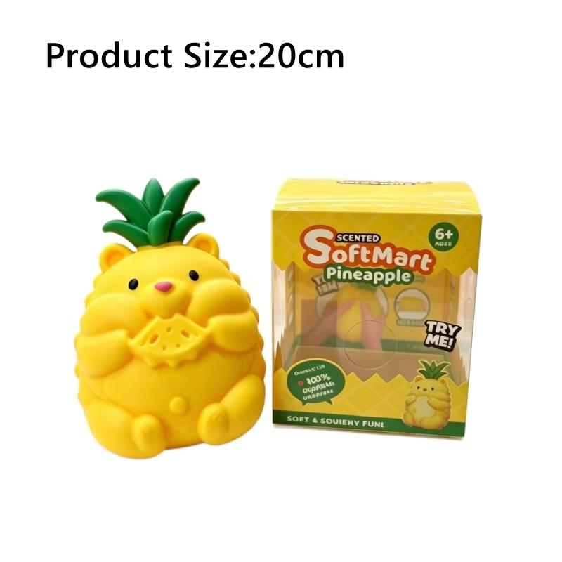 20cm Ananasbär Squishy Fidget Spielzeug Schnelle Rückfederung Schreibtischverzierung Lustiges Dekompressions-Stressabbau-Spielzeug Geschenk für Erwachsene