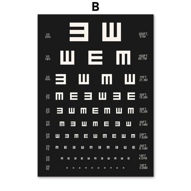 Visual Acuity Eye Exam Chart Posters and Prints Vision Test Tables Canvas Painting Classroom Study Wall Art Picture Decor Cuadro