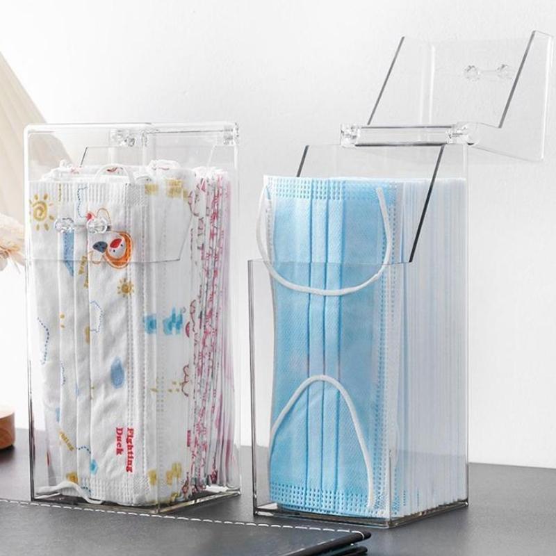 Clear Disposable Mask And Emesis Bag Storage Box Makeup Brush Storage Box Multifunctional Durable Practical Organizer Rack