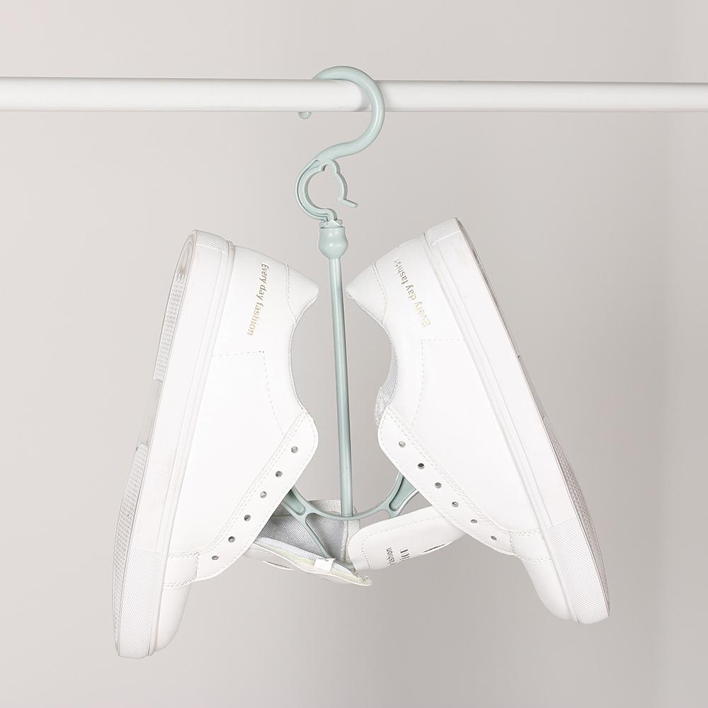 Household Clothes Organizer Storage Shelf Drying Hanger Shoe Racks 2 Hooks