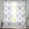 Modern Art Geometric Pattern Blue Tulle Window Curtains for Bedroom Luxury Home Decor Drapes In Living Room Chiffon Panels