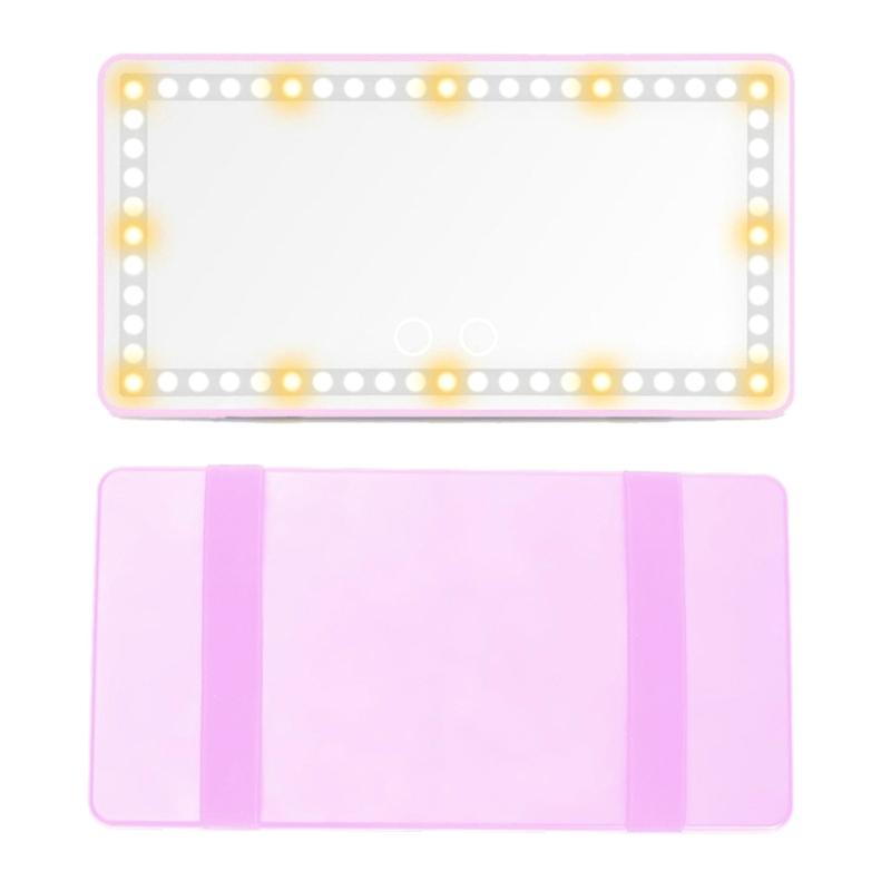 Rechargeable Makeup Mirror with Dimmable Touch 60 LEDs 3 Light Modes for Car Sun Visors Interior Accessory Quick Install