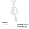 My Shape Lovely Cats Pendant Necklaces for Kids Cute Animals Kitten Charms Necklaces Stainless Steel Jewelry Valentine's Day