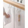 1/2/4 Pcs Hook 304 Stainless Steel Hanging Hooks Free Punch Double S-shaped Kitchen Bathroom Cabinet Door Back Style Hanger Home