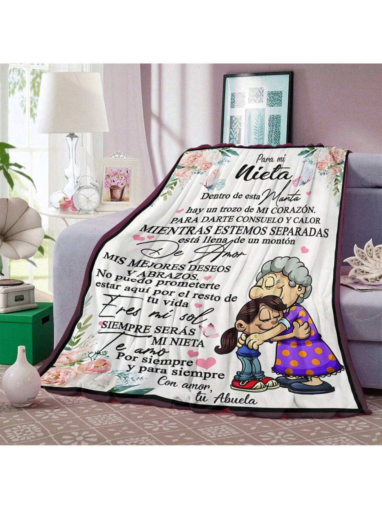 

Letter Flannel Blanket for Grandmother for Kids Adults Hot Sale Baby Blanket Letter Fleece Birthday Gift 80x120cm(31x47inch) красный