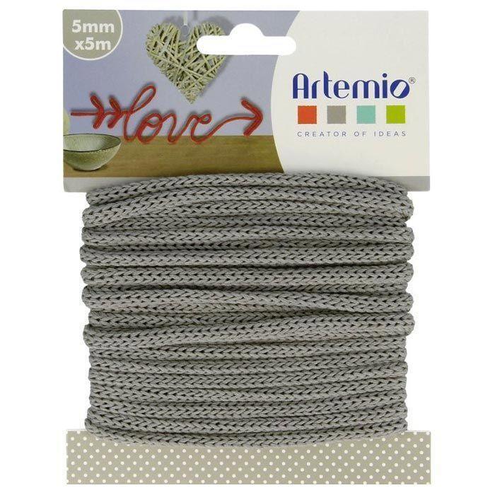 Fil tricotin - ARTEMIO - 5 Mètres - Gris - Malléable