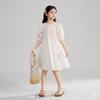 Big Girls Puff Sleeve Short Sleeve Princess Dress Casual Summer Sweet Kids Dress