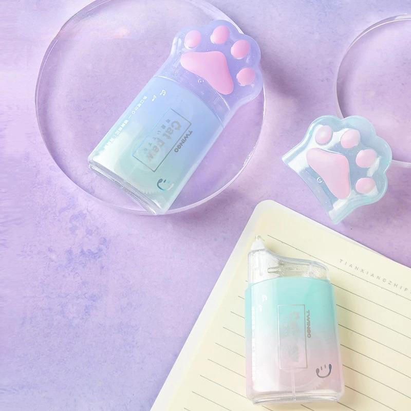 1pcs Large Capacity Correction Tape Gradient Color Cute Cat Claw Correction Tape School Office Supplies Stationery