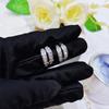 Bling Bling Brilliant Zircon Stud Earrings With 925 Stamps Luxury Double Layer Full Diamond Earrings Party Birthday Jewelry Gift