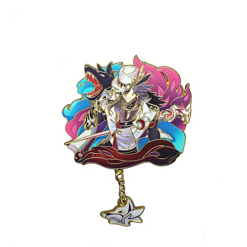 Game Honkai Star Rail Ashveil Cosplay Brooch Alloy Enamel Badge Lapel Pins Creative Bag Costume Ornament Accessory Pendant Prop