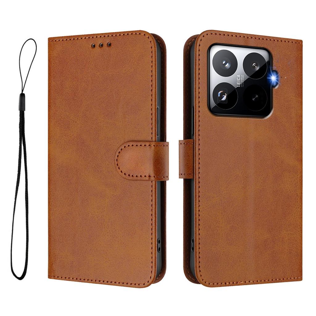 For Xiaomi 15T Pro Wallet Case RFID Blocking Calf Texture Leather Stand Phone Cover with Strap
