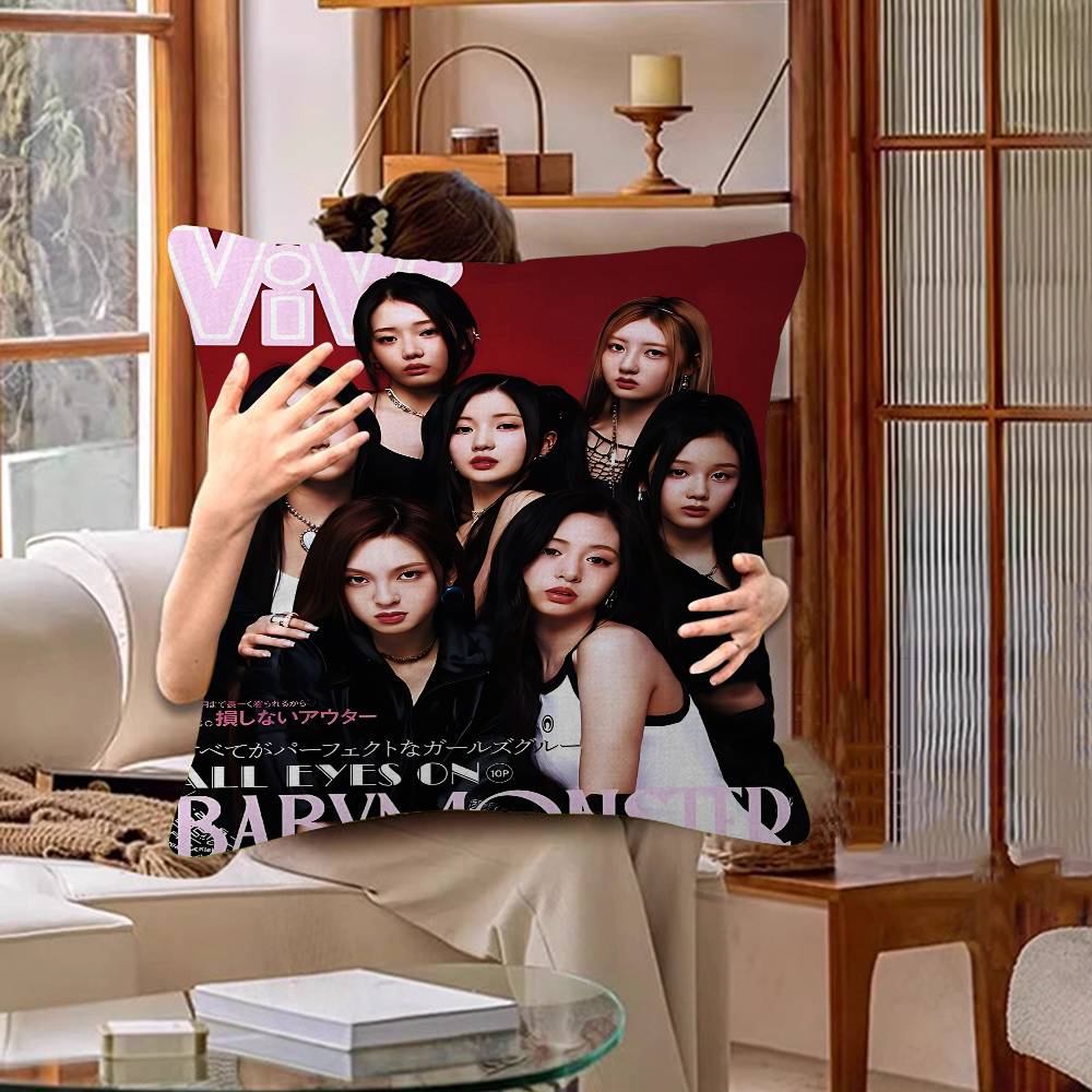 Kpop B-Babymonster Cushion Cover Pillow Cover Decor Pillowcase Printed Cushion Case For Couch