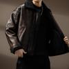 Men's Winter Retro Leather & Fur Lapel Jacket - Heavyweight Plus Velvet Warm PU Outerwear