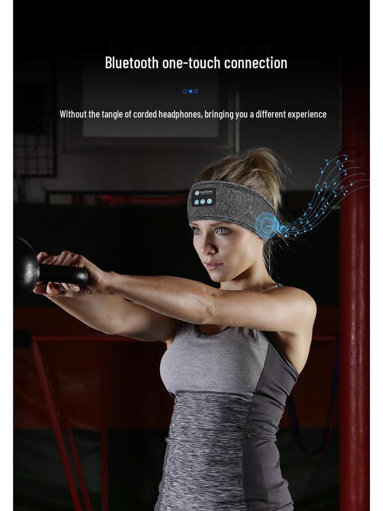 Cross-border Bluetooth Earphone Music Headband: Sweat-Absorbing, Detachable, Washable Sports Fitness Accessory.