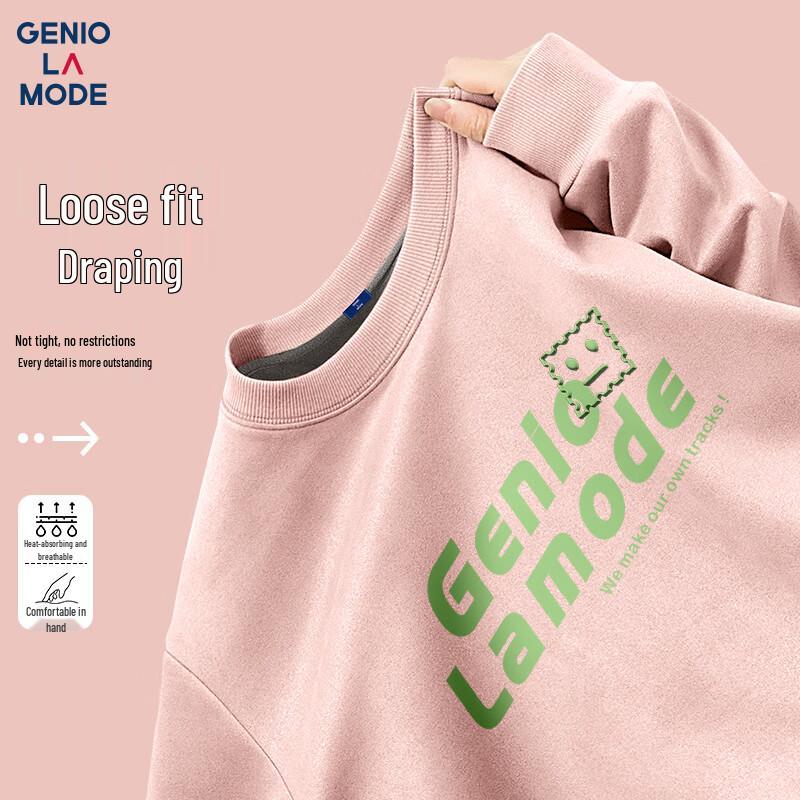 

GENIOLAMODE Мужской свитшот с круглым вырезом на флисовой подкладке из замши 3XL