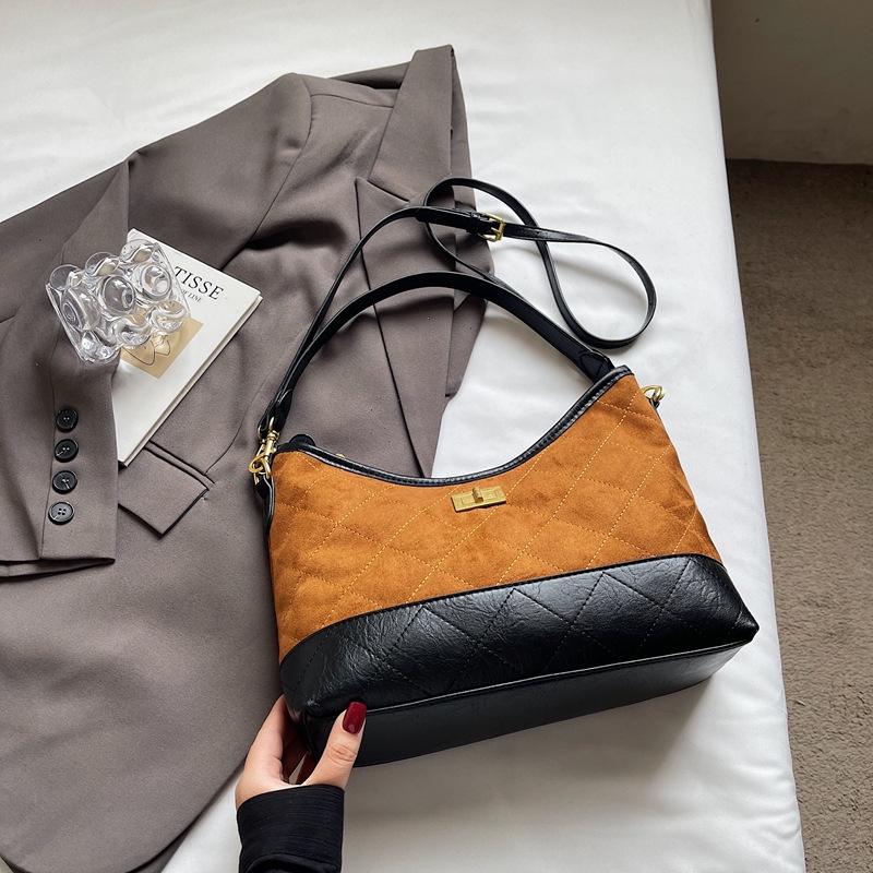 2025 Autumn Women s Colorblock Quilted Handbag - Casual Crossbody and Underarm Style One size