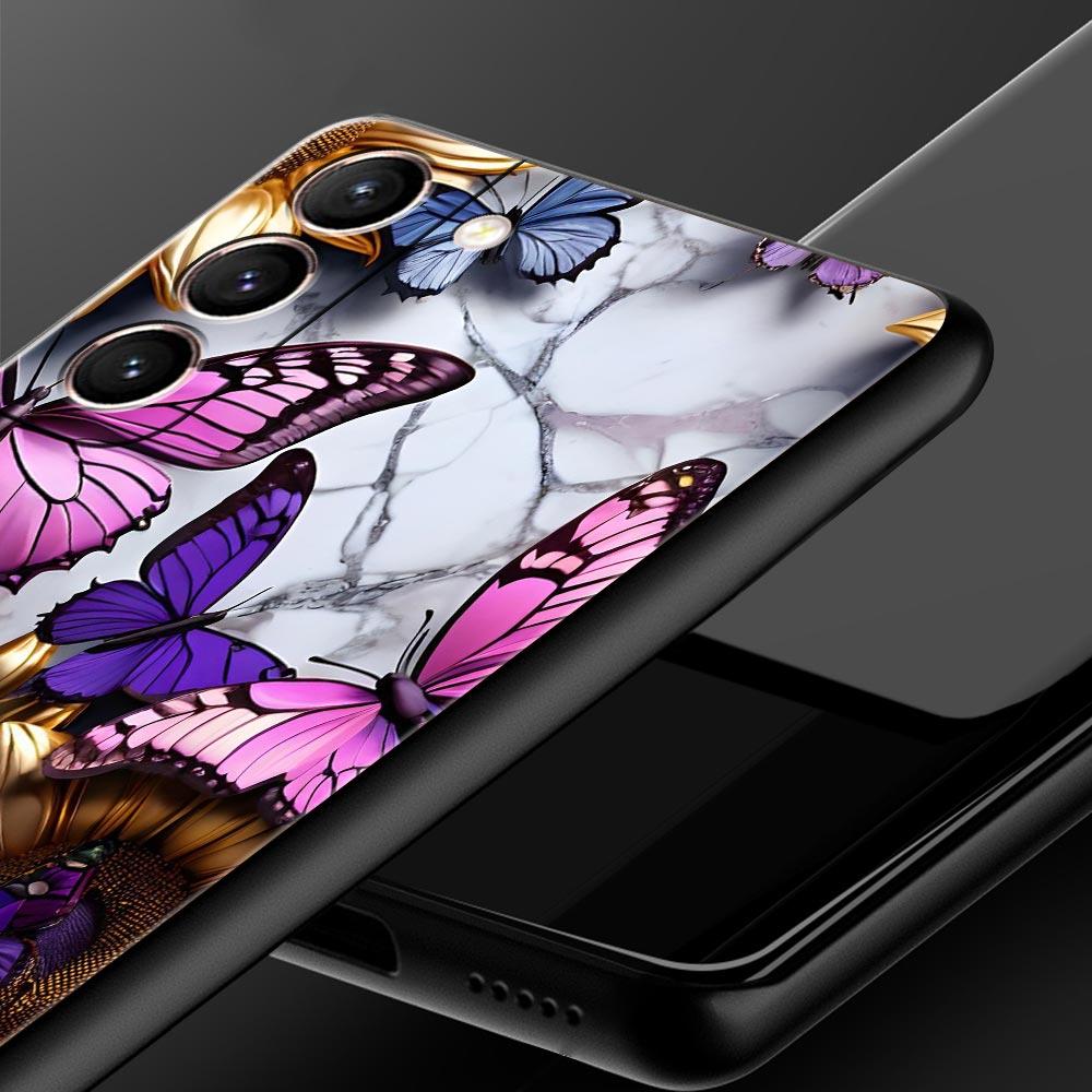 Fashionable Butterfly Flower Pattern Phone Case for Samsung Galaxy S26 S25 S24 S23 S22 S20 S21 FE Ultra S25 Edge Plus Soft TPU