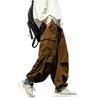 [foveitaa] Men's Corduroy Cargo Pants, Long Pants, Oversized, Wide Leg Pants, Relaxed Fit, Gaucho Pants, Sweatpants, Sportswear, Outdoor Wear, Adjusta