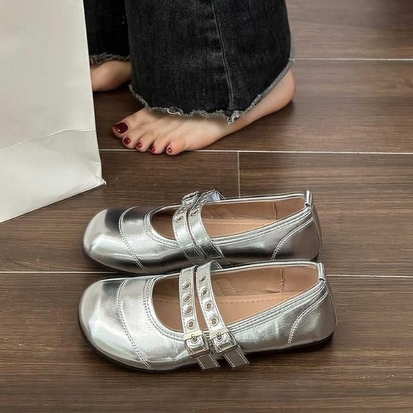 Female Footwear Round Toe Luxury Women Mary Janes Shoes Shallow Fashion Buckle Strap Ladies Lolita Single Ballet Flats Shoes