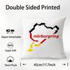 Nurburgring Sport Car Pillow Case Plush Fabric Soft Double Sided Print Sofa Cushion Cover Throw Pillow Covers