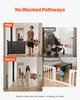Retractable Baby Gate, Extends to 1850 mm Wide, 795 mm Tall, with Security Lock, Easy to Use, Walk Through Without Tripping, Mesh Dog Gate for Stairs,
