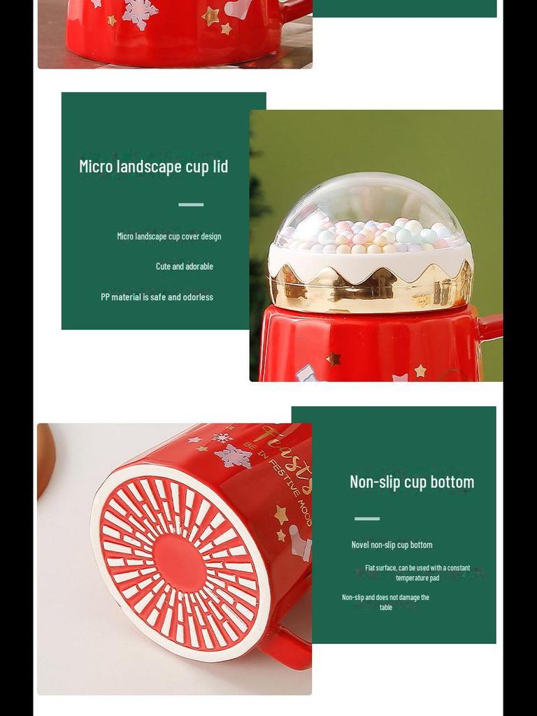 Creative Ceramic Christmas Mug with Lid: Perfect Holiday Gift Box