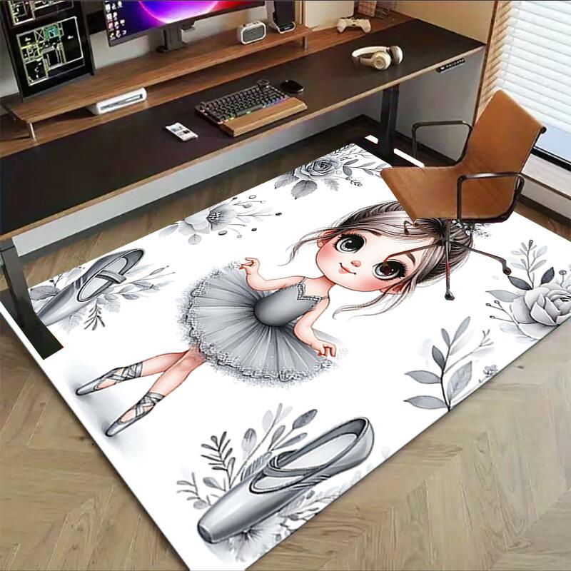 1PC Ballerina Flowers Anti-slip Carpet, Suitable for Office, Bedroomand Playrooms. It Can Also Be Used As a Sofa Footrest cover-W94